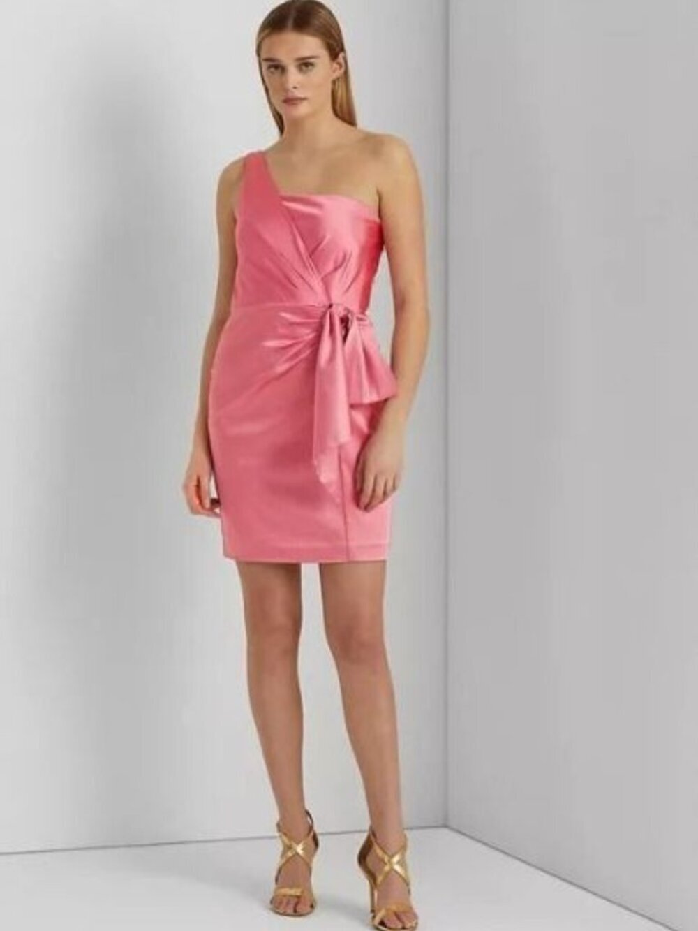 NEW Lauren Ralph Lauren Women's 12 Structured Satin-Cocktail Dress NWT $265 - Picture 1 of 4